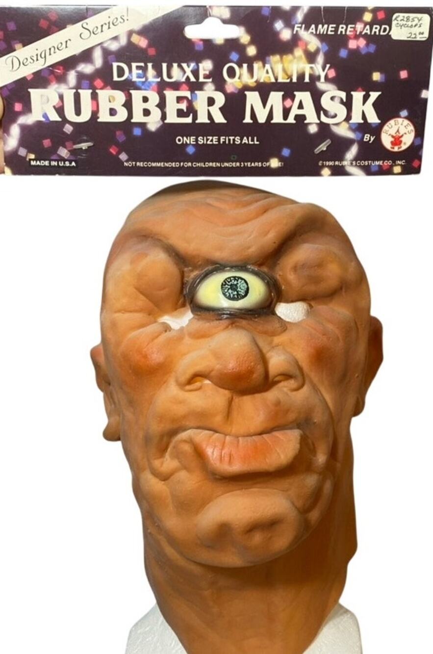 Vintage Rubies Cyclops Halloween Mask Rubber Monster One Eyed 1991 One Size New